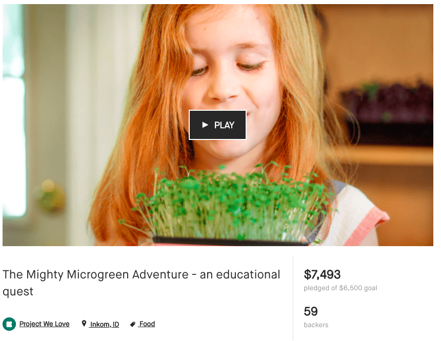Margo Clayson, The Mighty Microgreen, Crowdfund Idaho, Crowdfund Better, Kickstarter campaign, Funded, crowdfunding campaign, Inkom Idaho, homeschool, pre-teen, education, STEM, healthy living, child education, subscription service